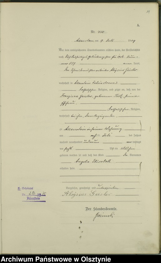 image.from.unit.number "Geburts-Haupt-Register Tom I I, Nr 440-883"