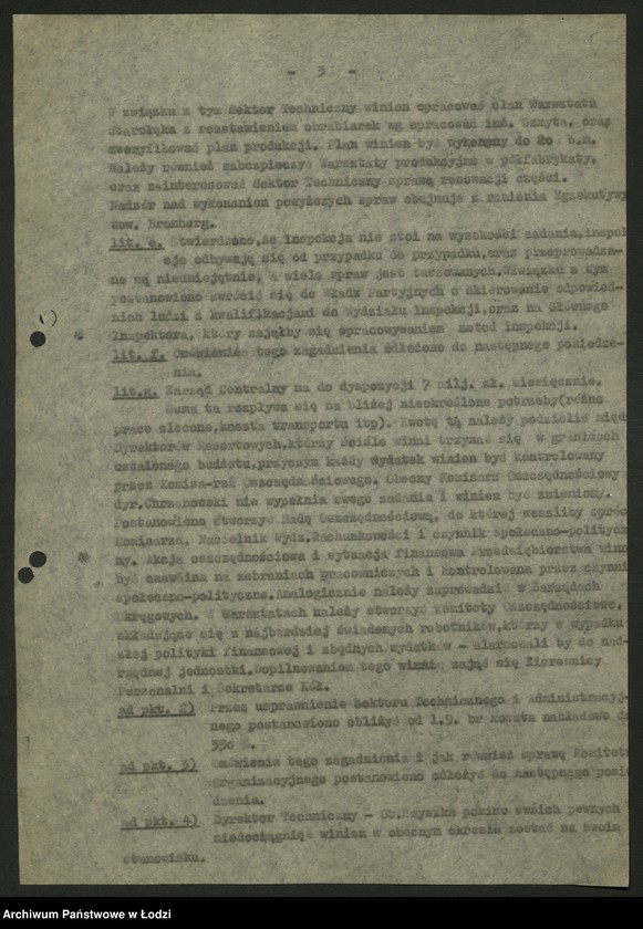 Obraz 6 z jednostki "Placówki produkcyjne i usługowe przemysłu metalowego; protokoły, sprawozdania, raporty z wykonania produkcji"