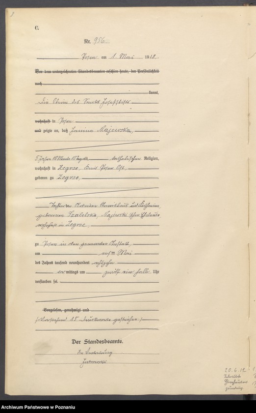 Obraz 10 z jednostki "Księga miejscowa zgonów tom III [Rejestr główny zgonów]"