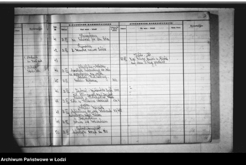 Obraz 10 z jednostki "Tagebuch [Dziennik przychodzącej i wychodzącej korespondencji]"