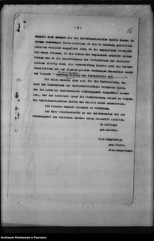 Obraz 20 z jednostki "Umbauten des Hotels de Rome in Posen, des Deutschen Schlosses, des Erholungsheimes der Reichsstatthalterei in Strohfelde, der Gauhalle und des Gauhotels"