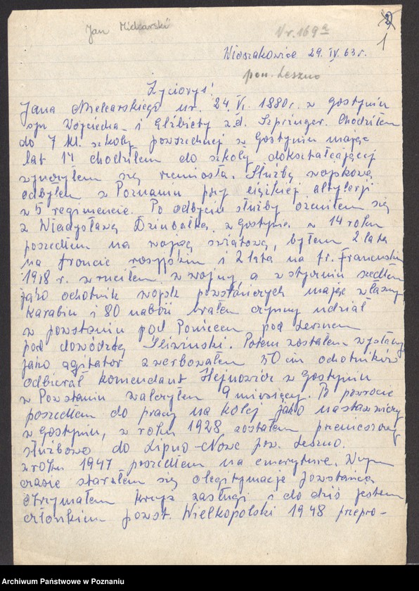 Obraz 15 z jednostki "Życiorysy powstańców wielkopolskich: M - tom Vll /Mielcarski Jan - Misz Jan/."