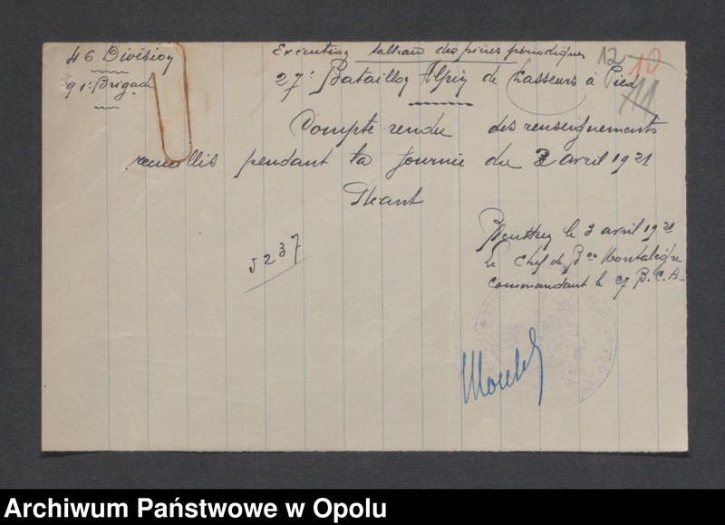 Obraz 15 z jednostki "/Meldunki dzienne o sytuacji w rejonach postoju wojsk - wiadomości ekonomiczne, polityczne i wojskowe, m.in. propaganda komunistyczna/ IV 1921"