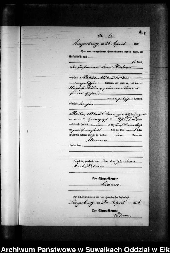 image.from.unit.number "Geburts-Neben-Register des Preussischen Standes-Amtes Kehlen Kreis Angerburg"