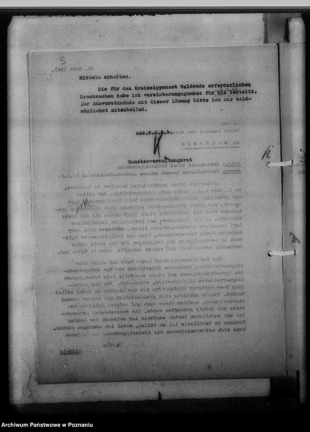 Obraz 9 z jednostki "[Korespondencja w sprawach organizacyjnych, sprawozdanie z działalności], Kreissippenamt Waldrode [Gostynin, województwo warszawskie]"