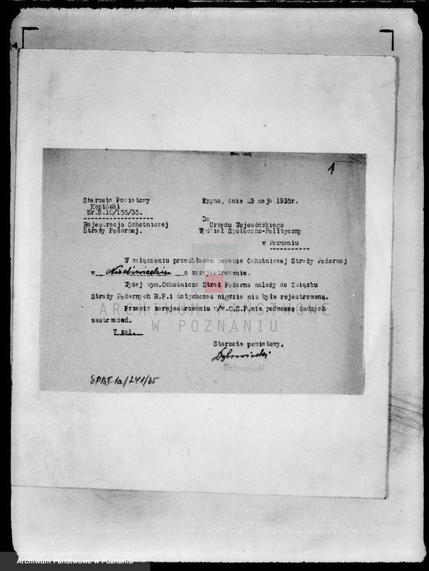 Obraz 4 z jednostki "/Stowarzyszenie ochotniczej straży pożarnej powiatu kępińskiego/ litery od N-P"