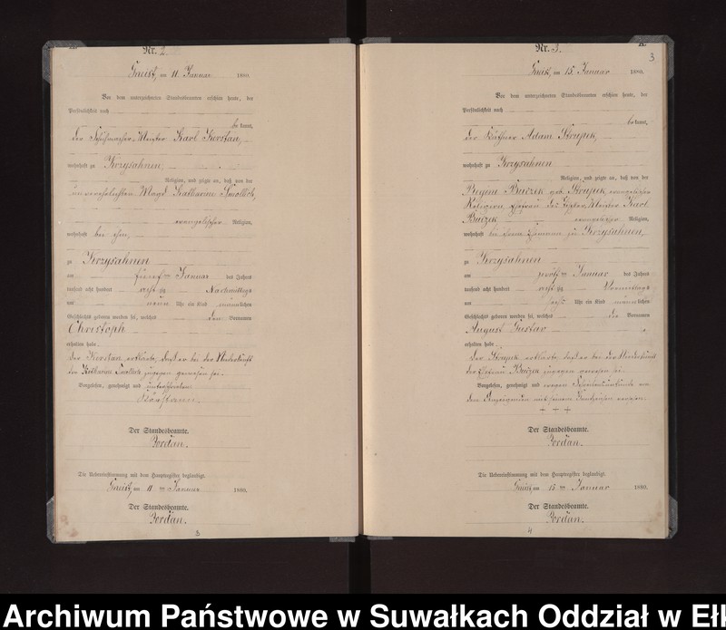 image.from.unit.number "Geburts-Neben-Register des Königlich Preussischen Standes-Amtes Gneist Kreis Loetzen"