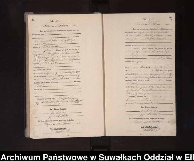 image.from.unit.number "Geburts-Neben-Register des Königlichen Preussischen Standes-Amtes Orlen Kreis Loetzen"