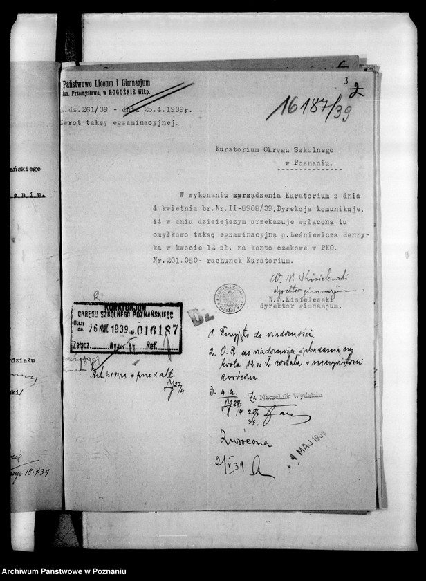 Obraz 6 z jednostki "Podstawowe Liceum i Gimnazjum Koedukacyjne- Rogoźno [spis abiturientów i eksternistów]"