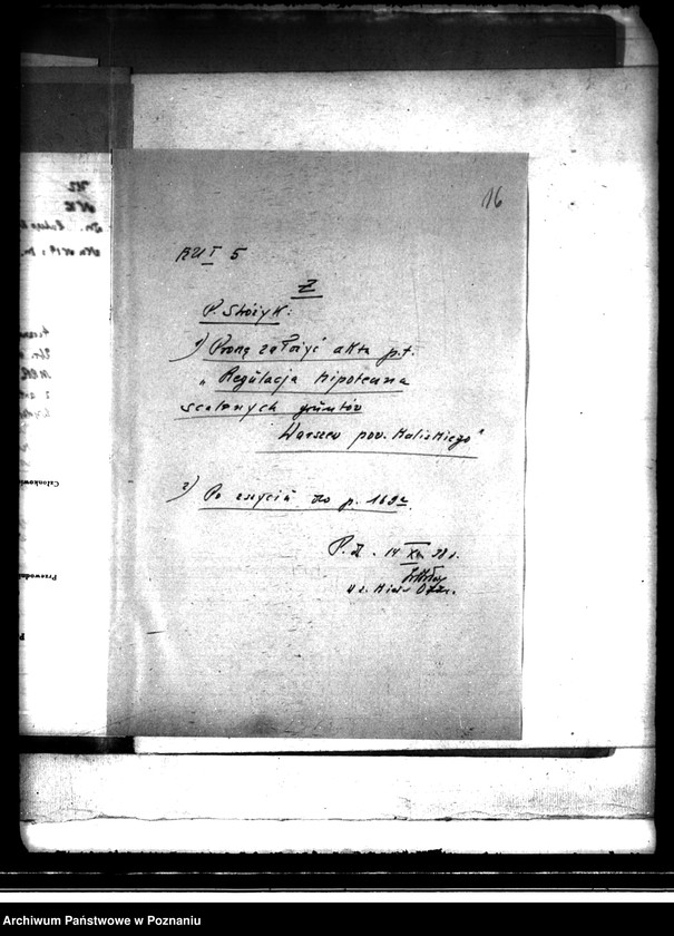 Obraz 20 z jednostki "Regulacja hipoteczna scalonych gruntów we wsi Warszów powiatu kaliskiego"