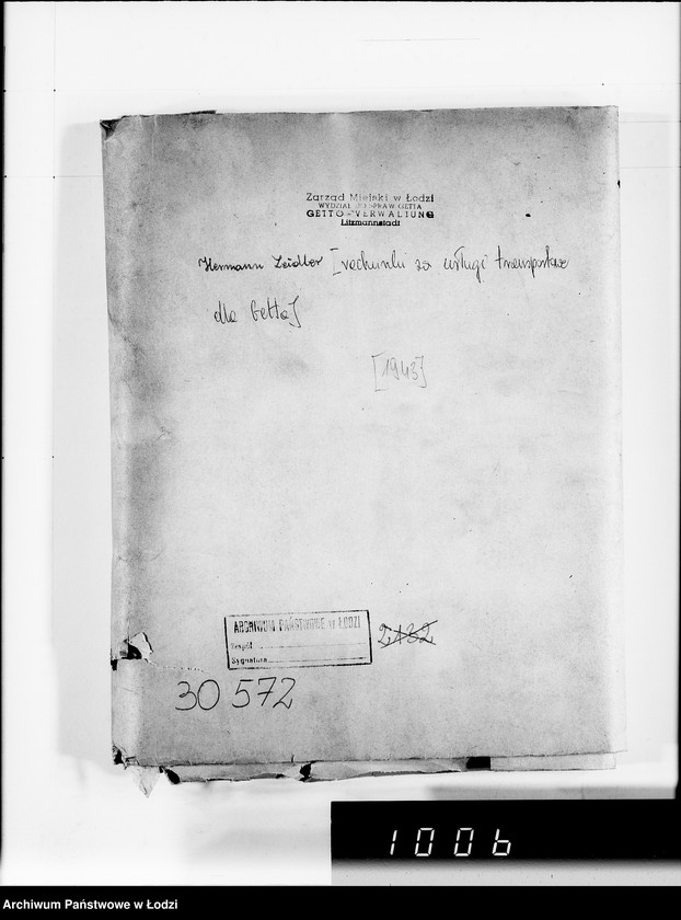 Obraz 4 z jednostki "Hermann Zeidler [rachunki za usługi transportowe dla Getta]"