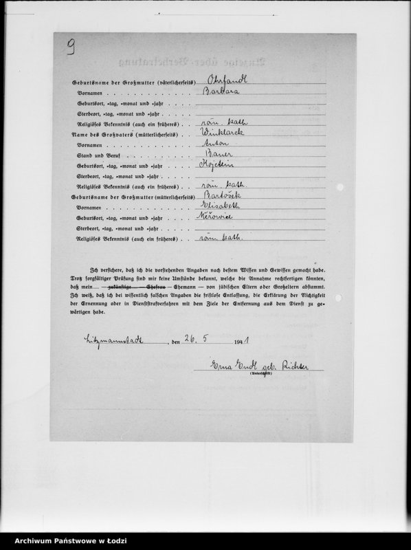 Obraz 14 z jednostki "Ausgeschiedene Angestellte F-G [Akta personalne]"