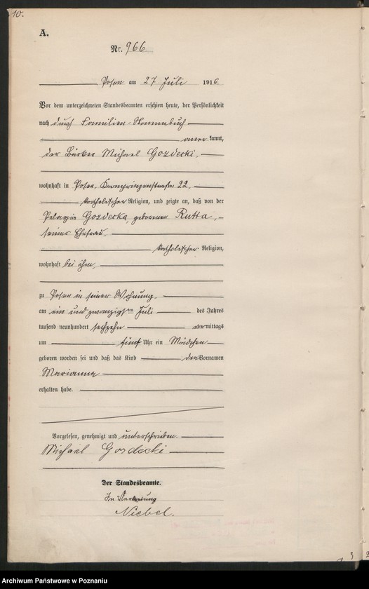 Obraz 12 z jednostki "Księga miejscowa urodzeń tom III [Rejestr główny urodzeń]"