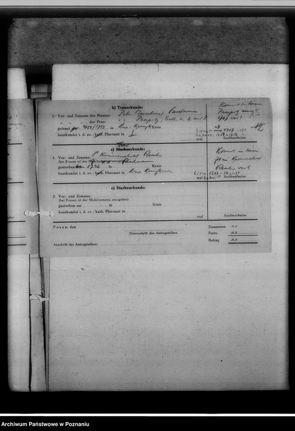 Obraz 20 z jednostki "[Korespondencja w sprawie ustalenia nazwisk, imion, pochodzenia przodków]"