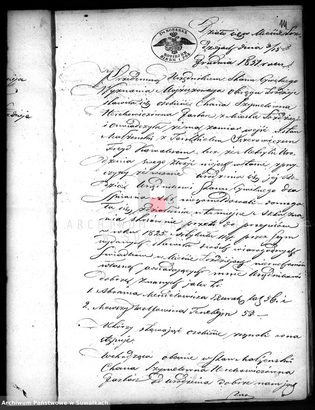 image.from.unit.number "Dowody Zawartych Małżeństw Starozakonnych w Okręgu Łoździeje w roku 1852"