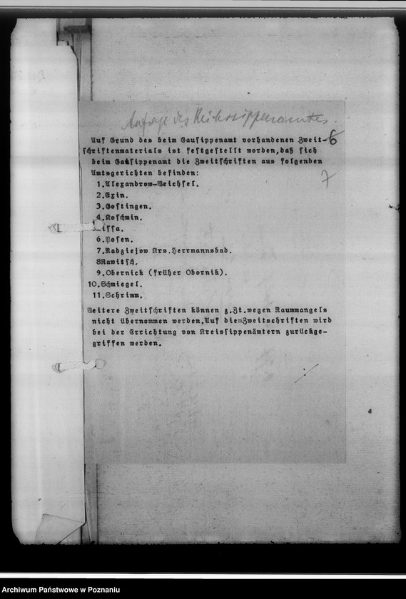 Obraz 11 z jednostki "Einziehung von Zweitbüchern. Schriftwechsel mit dem O.L.G und andere [korespondencja z władzami sądowymi w Poznaniu, spis sądów w okręgu poznańskim od 1941 roku]"