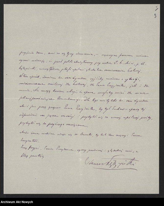 image.from.unit.number "Kętrzyński Stanisław (profesor, poseł RP w Holandii); Załączniki: a) telegram podpisany "Amitiés Polonaises"; b) kopia listu T. Du Monceau; L.4"
