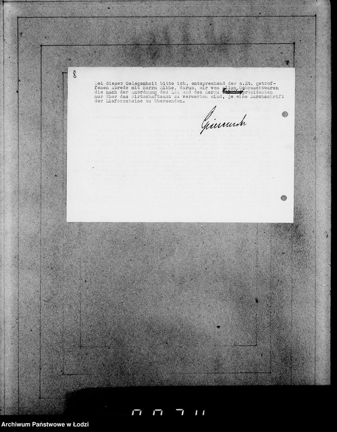 Obraz 12 z jednostki "Oberbürgermeister Litzmannstadt [Korespondencja i zamówienia na dostawę futer i materiałów]"