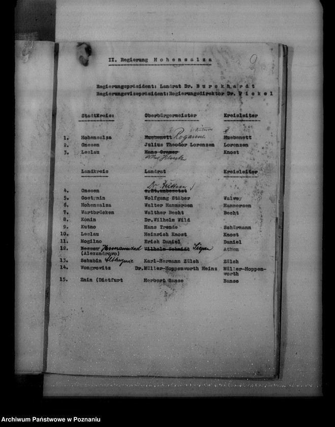 Obraz 16 z jednostki "Spisy i personalia urzędników, landratów oraz urzędników landrackich, miejskich i komisarzy obwodowych"