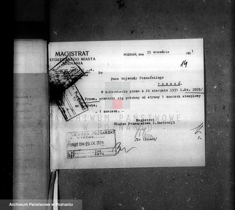 image.from.unit.number "Zatwierdzenie projektu zakładu przemysłowego /fabryki mebli/ nr 432 własność M. Dostatniego w Poznaniu"
