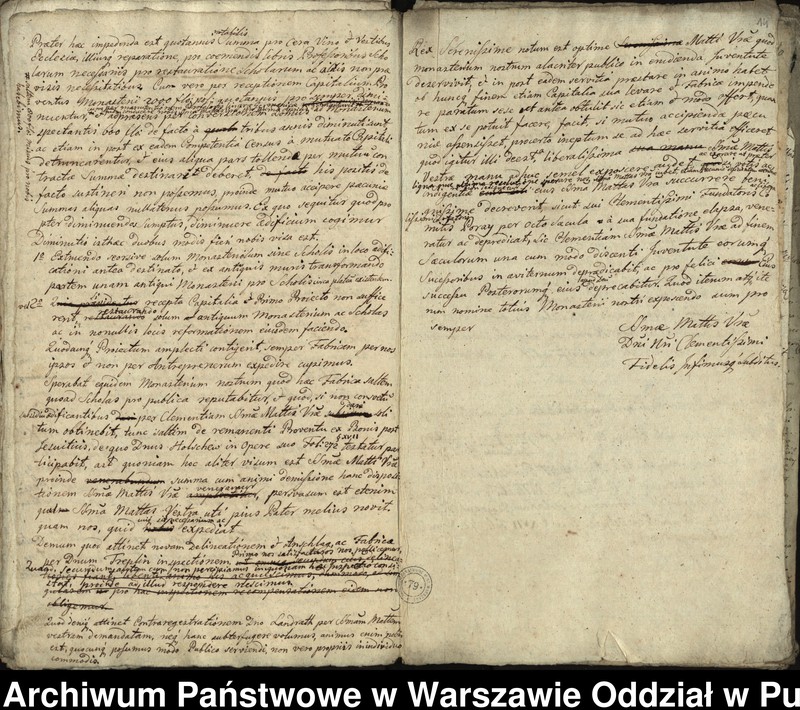 image.from.unit.number "Kopie i bruliony pism do władz pruskich w sprawie budowy nowego klasztoru w Pułtusku"