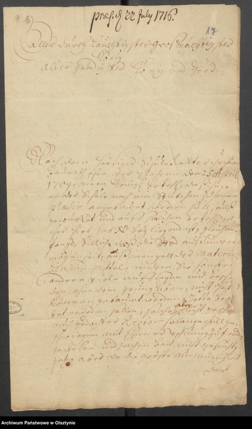 image.from.unit.number "Wegen der Schul=Gebäudes in Pr. Eylau [ Preussisch Eylau /Pruska Iławka]"