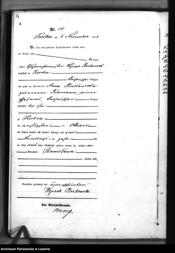 Obraz 17 z jednostki "[Księga urodzeń - miasto]"