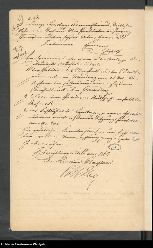 image.from.unit.number "Acta des 18ten Provinzial-Landtages der Stände des Königreichs Preußen betreffend die Petition des Magistrats und der Stadtverordneten zu Graudenz [Grudziądz] wegen Erbaunung einer festen Weichselbrücke bei Graudenz"