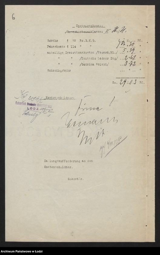 Obraz 8 z jednostki "Salomon Herschkowicz- skład sukna i kortów"