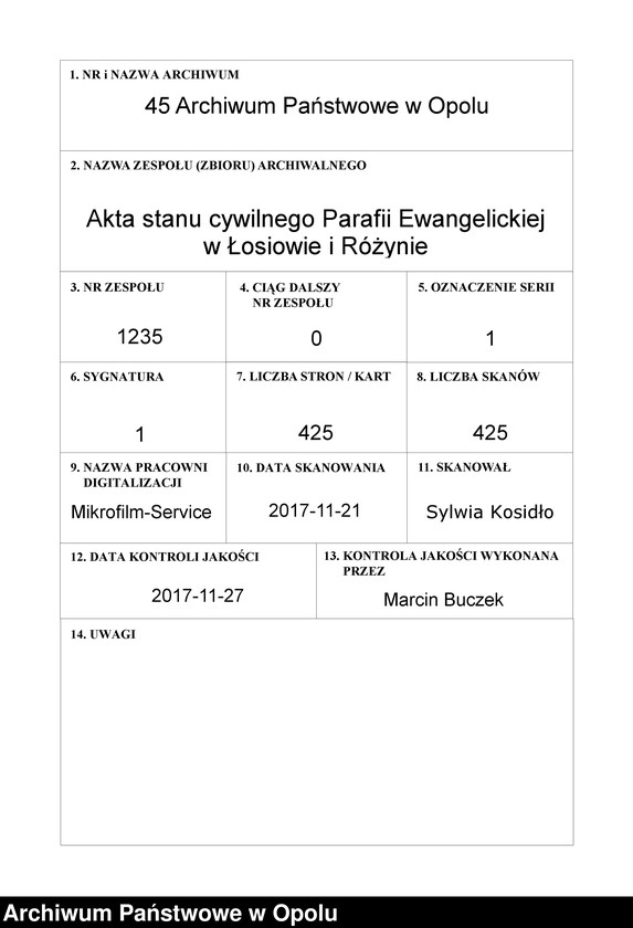 image.from.unit.number "[Księgi metrykalne kościoła ewangelickiego w Łosiowie z lat 1849-1874]"