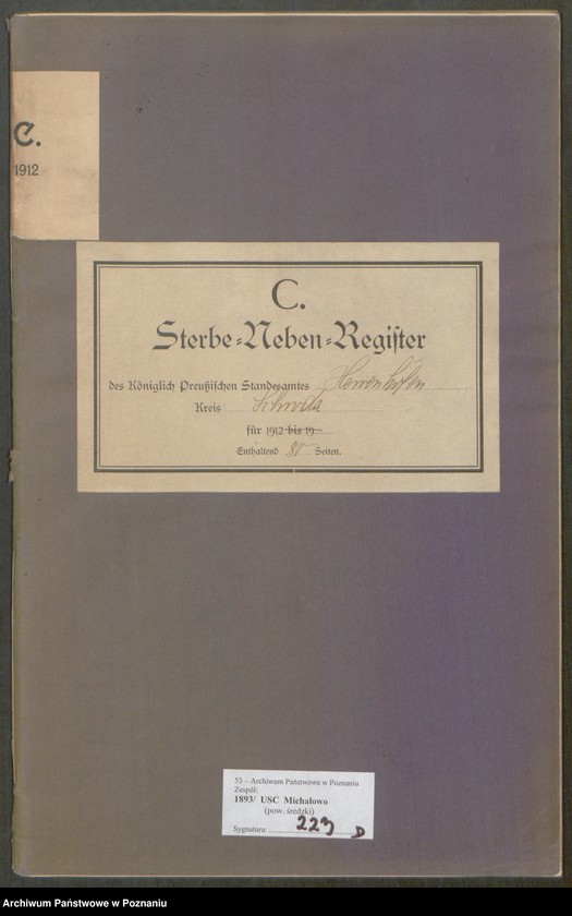 Obraz 2 z jednostki "Sterbe-Neben-Register"