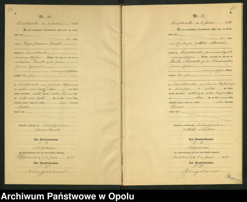 image.from.unit.number "Geburts-Neben-Register Standesamts Roschkowitz pro 1886"