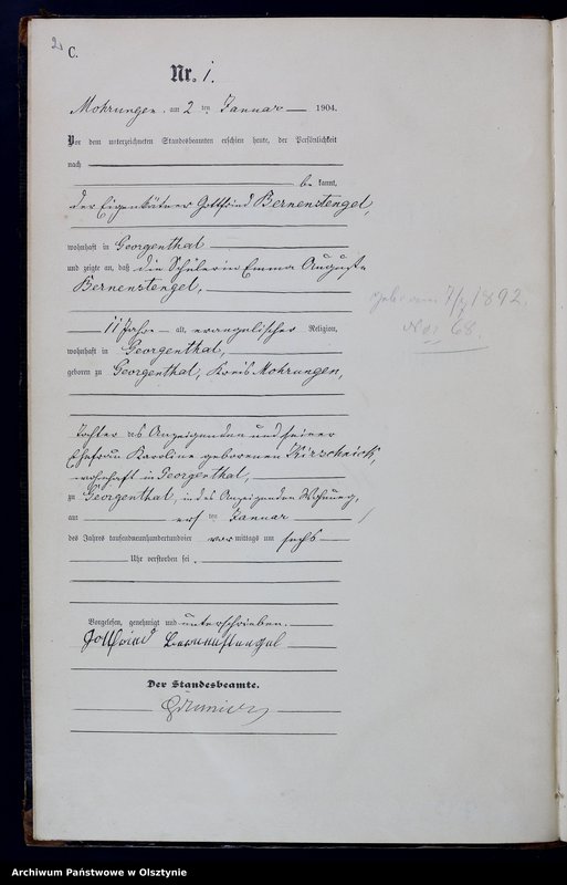 Obraz z jednostki "Sterbe-Haupt-Register Nr 1 - 86"