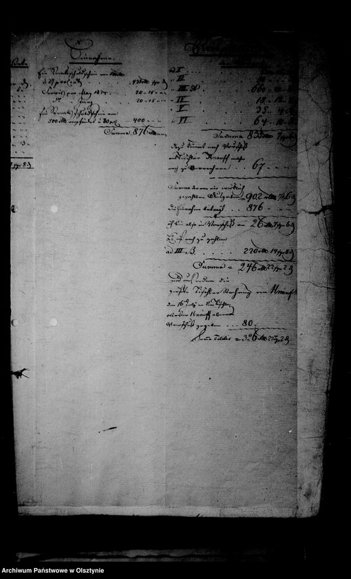 image.from.unit.number "Ausgabe Berechnung für die Wirtschafts- Einrichtung des Gen. Gf. v. Lehndorff geführt von v. Felden"