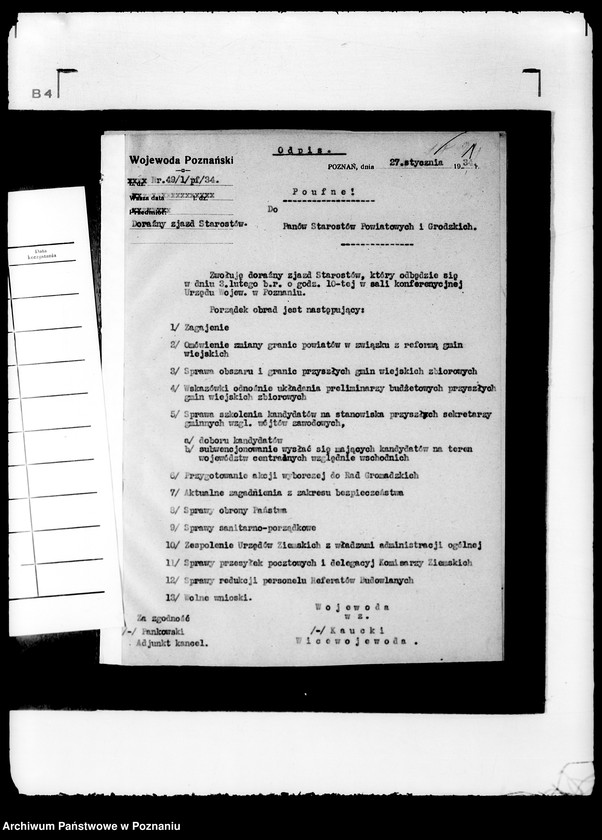 Obraz 5 z jednostki "/Protokół z doraźnego zjazdu starostów odbytego 3 II 1934 r./"