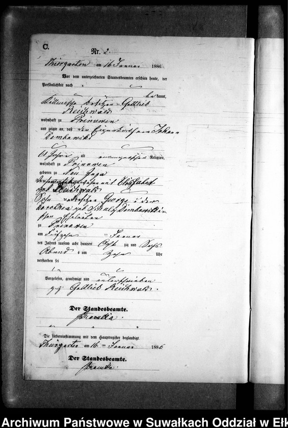 image.from.unit.number "Sterbe-Neben-Register des Preussischen Standes-Amtes Prinowen Kreis Angerburg"