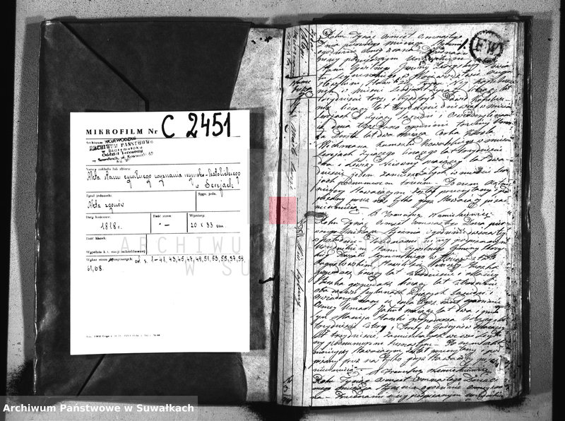 image.from.unit.number "Akta urzędnika stanu cywilnego gminy i parafii sereyskiey umarłych od dnia 1-go stycznia 1818 do ostatniego grudnia r.b."