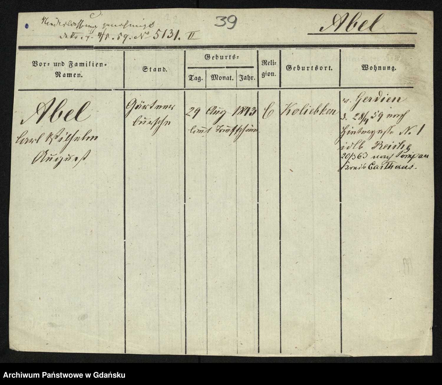 Skan z jednostki: Karty meldunkowe: Aalberg - Abramsohn