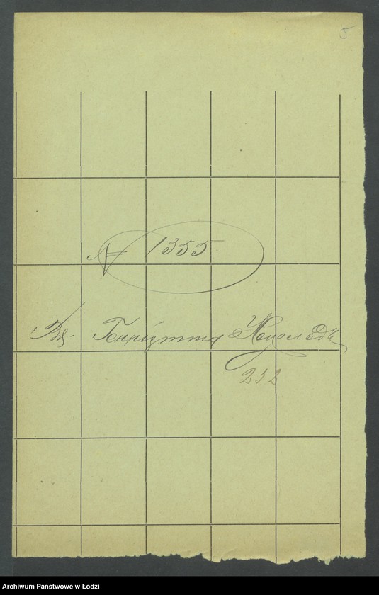 Obraz 7 z jednostki "Dowody metrykalne stałych mieszkańców m. Łodzi nr domu 1355-1356"