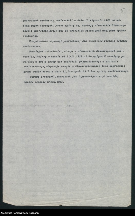 Obraz 7 z jednostki "[Wynik obrad polsko-niemieckich wynikających z 312 artykułu Traktatu Wersalskiego w sprawie ubezpieczeń społecznych]"