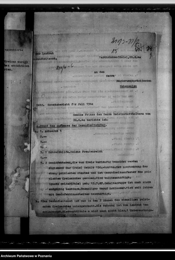 Obraz 20 z jednostki "Arbeitsübersichten der Gesundheitsämter"