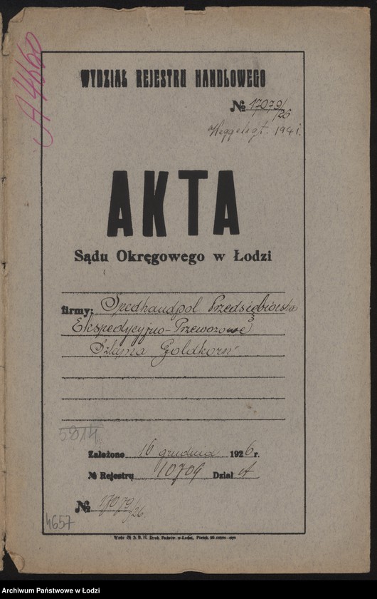 Obraz 2 z jednostki "„Spedhanpol” – Szlama Goldkorn – przedsiębiorstwo ekspedycyjno-przewozowe"