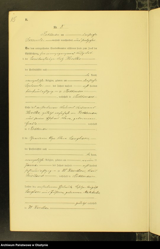 image.from.unit.number "Heiraths-Neben-Register Nr 1 - 8 [ Księga małżeństw - wtóropis ]"
