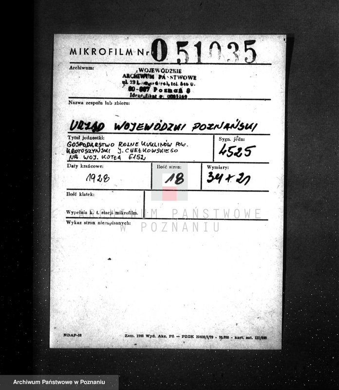 Obraz 2 z jednostki "Gospodarstwo rolne Kuklinów, pow. krotoszyński J. Chełkowskiego nr woj. kotła 6152"