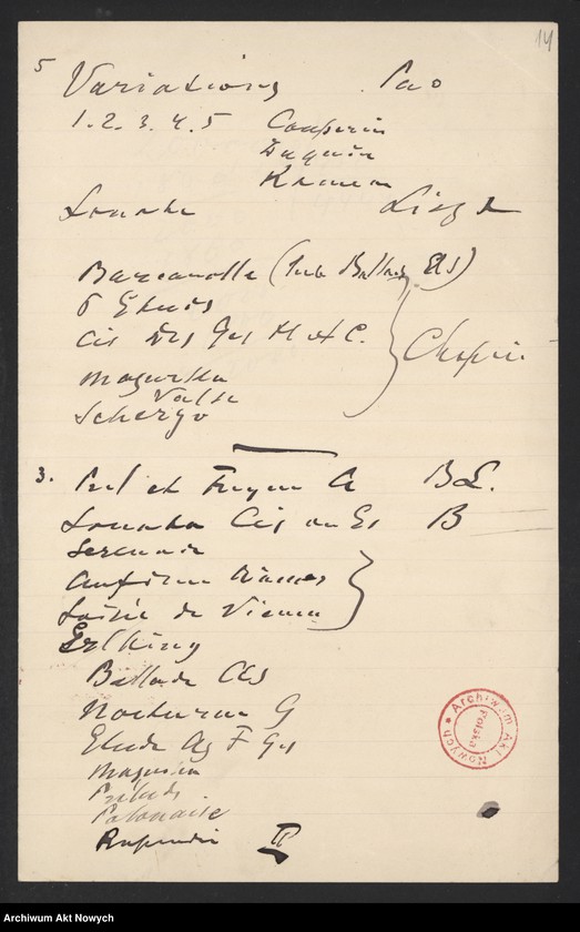 image.from.unit.number "Spisy granych utworów. Rękopisy I. J. Paderewskiego"