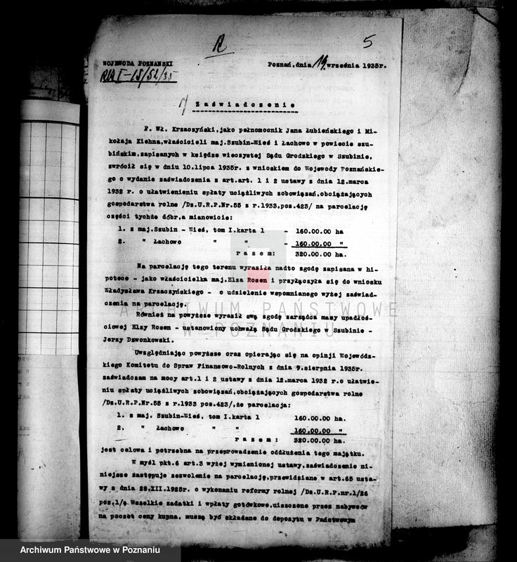 Obraz 9 z jednostki "Parcelacja oddłużeniowa majątku Łachowo powiatu szubińskiego"