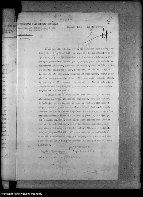 Obraz 10 z jednostki "Budżet - leśnictwa rok 1921"