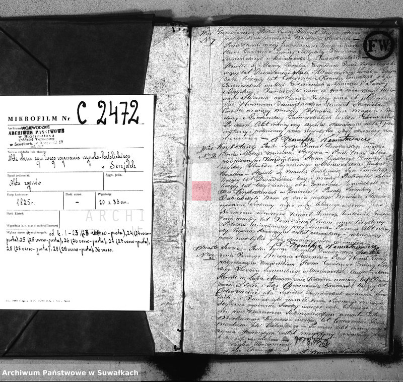 image.from.unit.number "Akta urzędnika stanu cywilnego gminy i parafij sereyskiey umarłych od dnia 1-go stycznia 1825 do ostatniego grudnia tegoż roku"