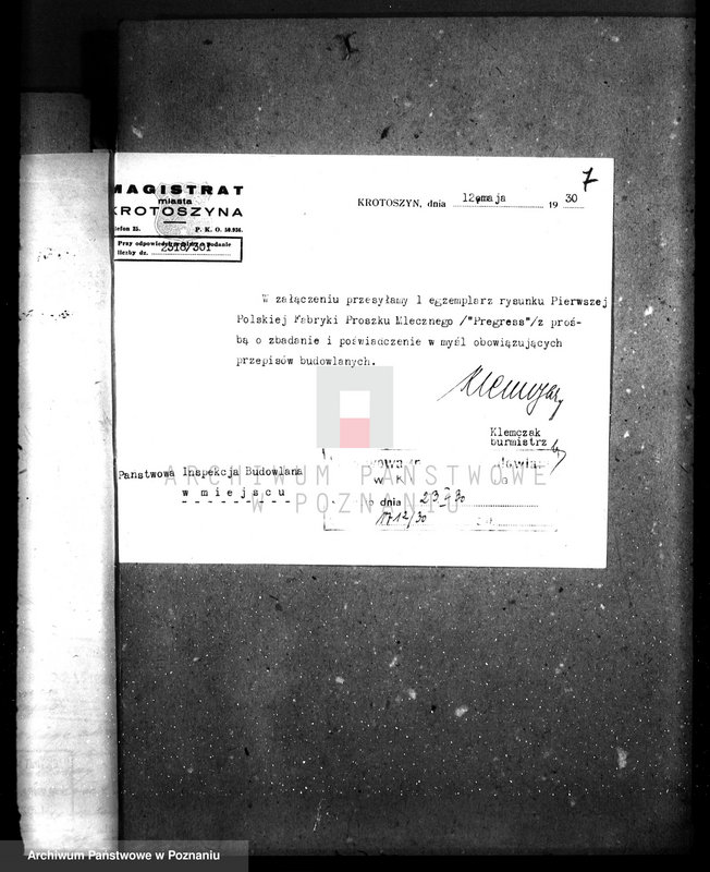 Obraz 11 z jednostki "Zatwierdzenie projektu przemysłowego urządzenia fabryki proszku mlecznego Firmy "Progres" w Krotoszynie"