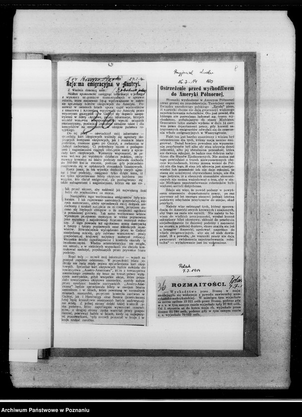 Obraz 13 z jednostki "Emigracja do Ameryki [wycinki prasowe]"